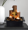 Rustic Tabletop Water Fountain with LED Lights – Indoor Zen Desktop Water Feature